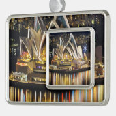 Sydney - OPERA HOUSE - uitzicht Verzilverd Kader Ornament (Links)