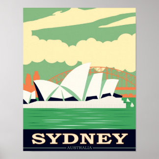 Sydney Opera House Vintage Poster