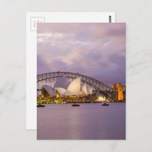 Sydney Opera 's nachts Briefkaart (Voorkant / Achterkant)