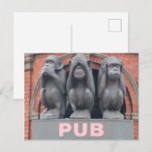 Sydney publiceert: Drie Wise Monkeys Hotel Briefka Briefkaart (Voorkant / Achterkant)