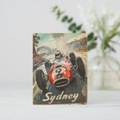 Sydney raceauto briefkaart (Staand voorkant)