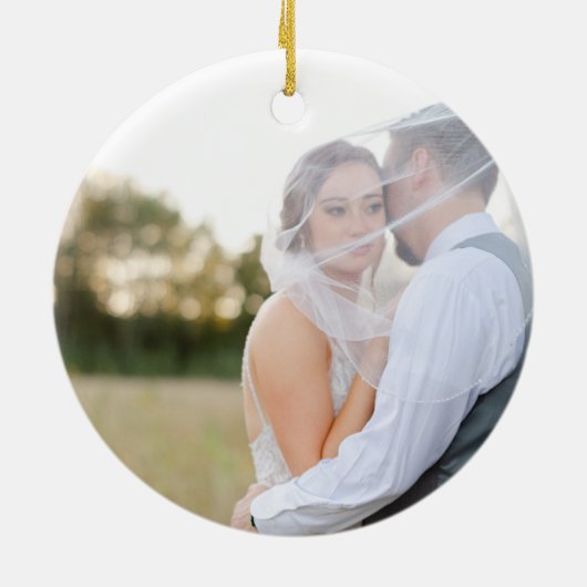 Sydney Sage Green eerste kerst getrouwd Modern Keramisch Ornament (Achterkant)