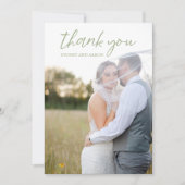 Sydney Sage Green Modern Wedding Bedankkaart (Voorkant)