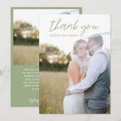 Sydney Sage Green Modern Wedding Bedankkaart (Voorkant / Achterkant)