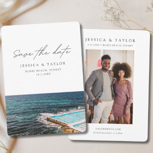 Sydney Save the Date Bondi Beach Bruiloft Kaart