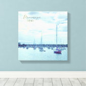 Sydney scène jachten op haven Drummoyne Canvas Afdruk (Insitu (Houten vloer))