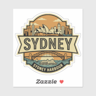 Sydney Silhouette Australië Opera House Reis Badge Sticker