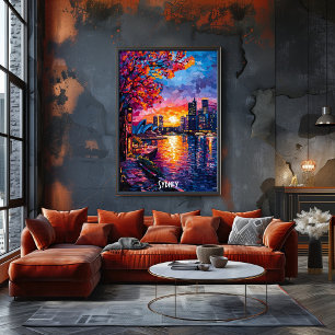 Sydney Silhouette Poster – Levendig Australië Muur