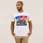 Sydney Skyline Graffiti Art T-shirt (Voorkant volledig)