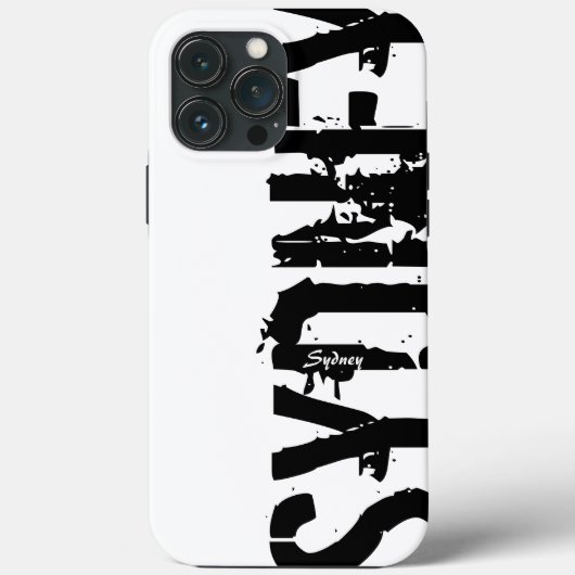 Sydney - Style urbain - coque iphone noir et blanc (Verso)