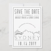 Sydney Trouw Deco Stijl Skyline Save the Date Kaart (Voorkant)
