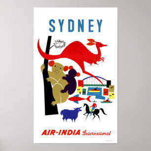 Sydney Vintage Travel Poster teruggezet