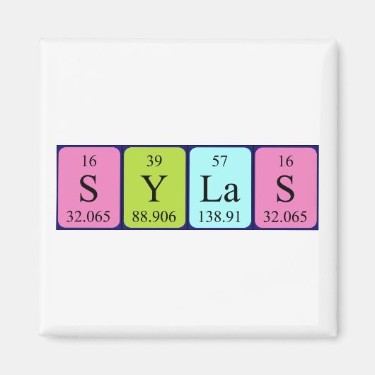 Sylas periodiek table name magnet magneet (Voorkant)