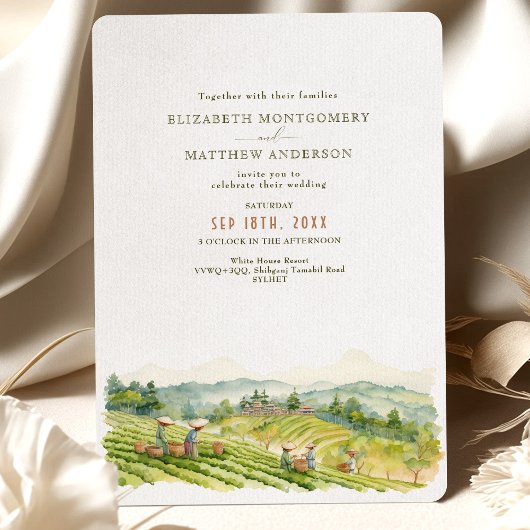 Sylhet Tea Garden Carte d'invitation de mariage
