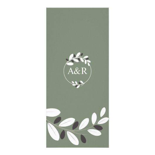 Sylized Olijftak Mediterraan groen menukaart Reclamekaart (Achterkant)