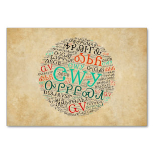 Syllabe Cherokee Parchemin Look Carte plate