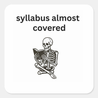 Syllabus Bijna Behandeld Grappig Skelet Aangepaste Vierkante Sticker