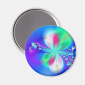 Sylph Dance Bright Blue Fractal Art Magneet (Voorkant / Achterkant)