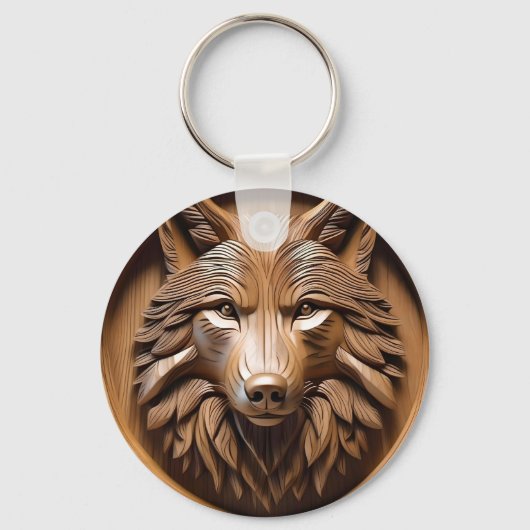 Sylvan Sentinel: De majestueuze wolfprint Sleutelhanger (Achterkant)