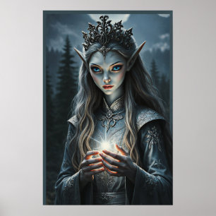 Sylvarae Nightwhisper Mystieke Elf Fantasy Kunstpr Poster