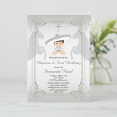 Sylver Fiesta Jongensdoop en verjaardagsuitnodigin Kaart (Staand voorkant)