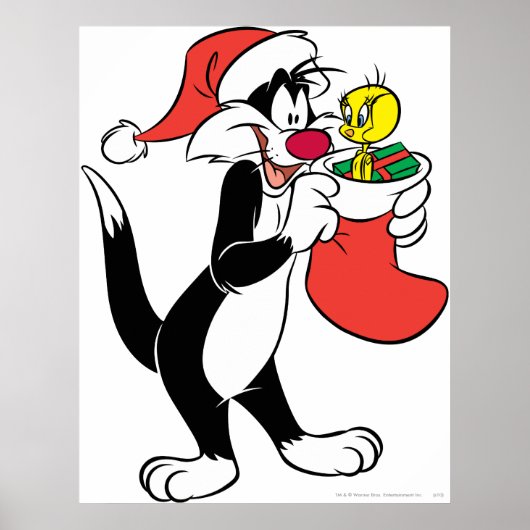 Sylvester Cat met Stocking Poster (Voorkant)
