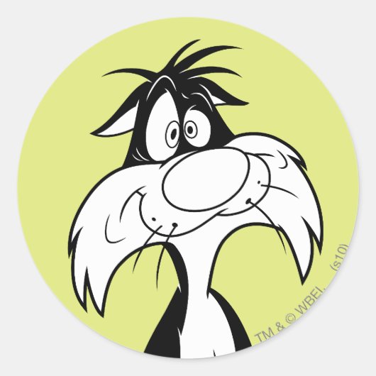 SYLVESTER™ Gekke Ronde Sticker (Voorkant)
