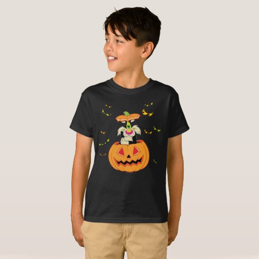 SYLVESTER™ Hiding in een Jack-o-Lantern T-shirt (Voorkant volledig)
