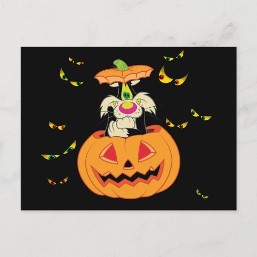 SYLVESTER™ Hiding in een Jack-o-Lantern Uitnodiging Briefkaart (Voorkant)