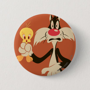 SYLVESTER™ met TWEETY™ Ronde Button 5,7 Cm