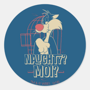 SYLVESTER™- Naughty? Moi? Ronde Sticker