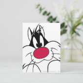 SYLVESTER™ Red Nose Face Briefkaart (Staand voorkant)