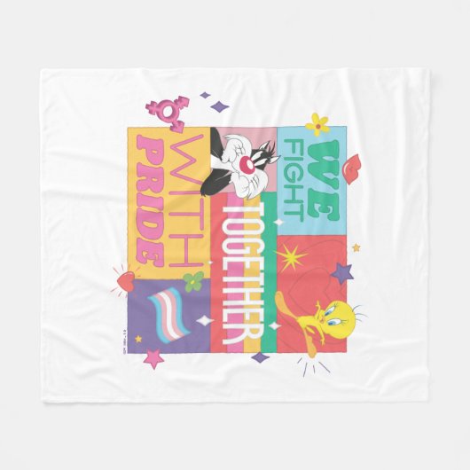 SYLVESTER™ & TWEETY™| We Fight Together With Pride Fleece Deken (Voorkant (Horizontaal))