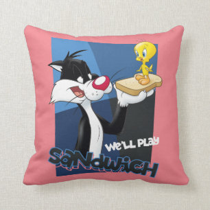 SYLVESTER™ & TWEETY™ "We gaan sandwich spelen" Kussen