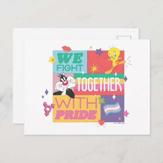 SYLVESTER™ & TWEETY™| We vechten samen met trots Briefkaart (Voorkant / Achterkant)