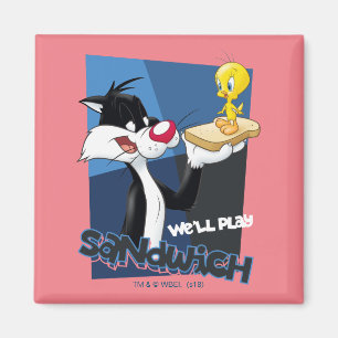 SYLVESTER™ & TWEETY™ "We'll Play Sandwich" Magneet