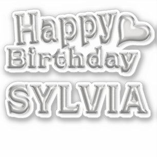 Sylvia Happy Birthday Autocollant Sticker