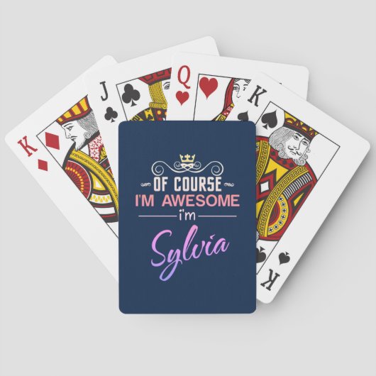 Sylvia Natuurlijk ben ik Geweldige dat ik Sylvia h Pokerkaarten (Achterkant)