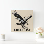 Symbol Eagle Freedom. Personalized Wall Clock Vierkante Klok (Huis)