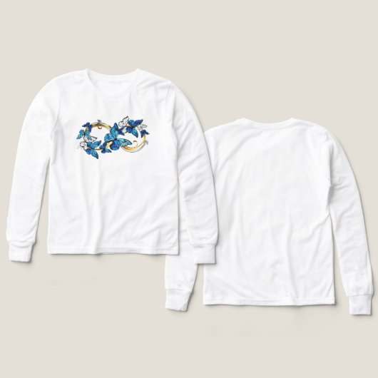 Symbol Infinity of Blue Morpho Butterflies (Motif Recto et Verso)