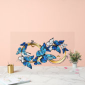 Symbol Infinity of Blue Morpho Butterflies Acryl Bord (Huwelijk)