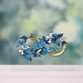 Symbol Infinity of Blue Morpho Butterflies Acryl Bord (Neutraal)