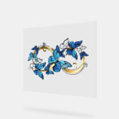 Symbol Infinity of Blue Morpho Butterflies Acryl Bord (Hoek)