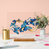Symbol Infinity of Blue Morpho Butterflies Acryl Bord (Huwelijk)