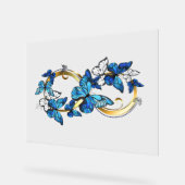 Symbol Infinity of Blue Morpho Butterflies Acryl Bord (Hoek)