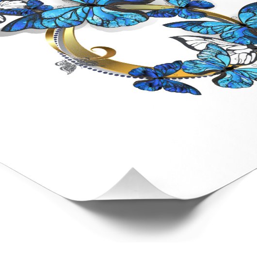 Symbol Infinity of Blue Morpho Butterflies Foto Afdruk (Hoek)