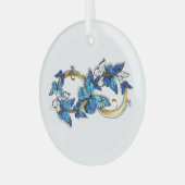 Symbol Infinity of Blue Morpho Butterflies Glas Ornament (Voorkant links)