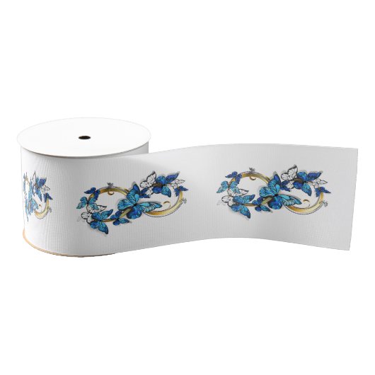 Symbol Infinity of Blue Morpho Butterflies Grosgrain Lint (Spoel)