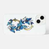 Symbol Infinity of Blue Morpho Butterflies iPhone Hoesje (Achterkant horizontaal)