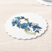 Symbol Infinity of Blue Morpho Butterflies Kartonnen Onderzetters (Gekanteld)